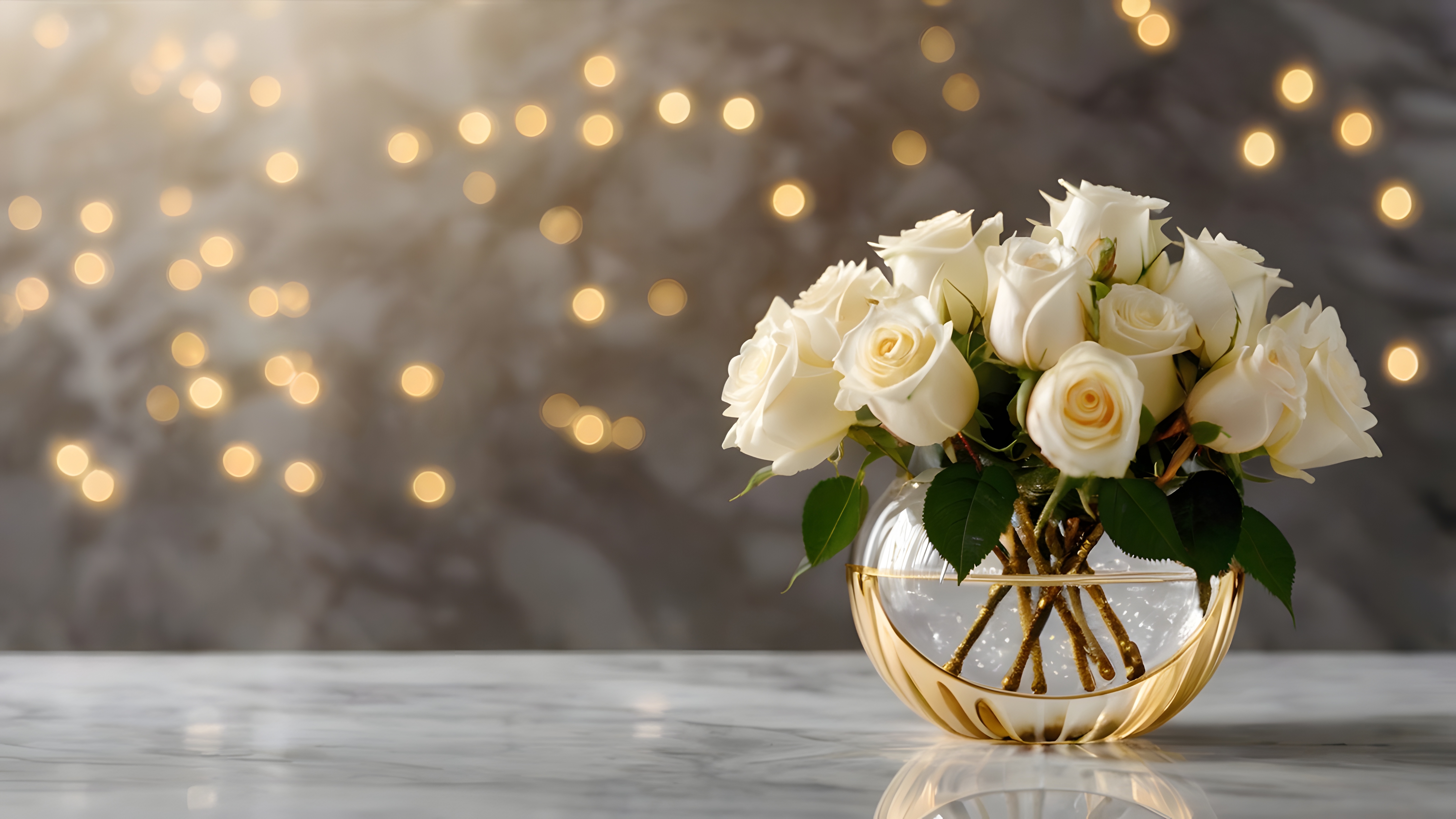 Soft golden flowers in a vase